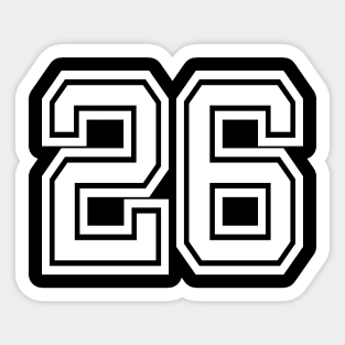 Numbers 26 for a sports team, group, or community Sticker